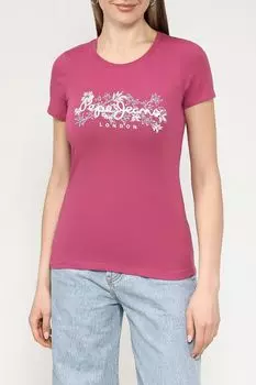 Футболка хлопковая с принтом PEPE JEANS