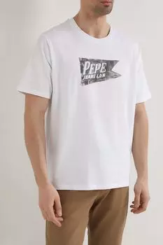 Футболка хлопковая с принтом PEPE JEANS