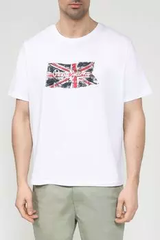 Футболка хлопковая с принтом PEPE JEANS