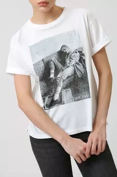 Футболка хлопковая с принтом PEPE JEANS