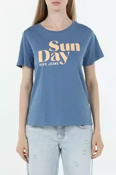 Футболка хлопковая с принтом PEPE JEANS