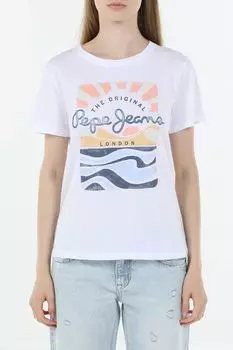 Футболка хлопковая с принтом PEPE JEANS