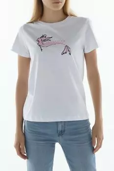 Футболка хлопковая с принтом Pinko