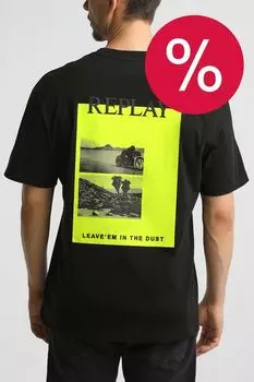 Футболка хлопковая с принтом Replay