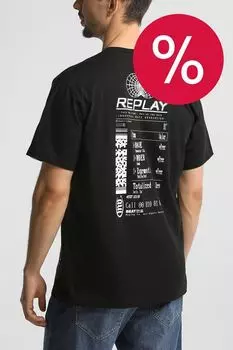 Футболка хлопковая с принтом Replay