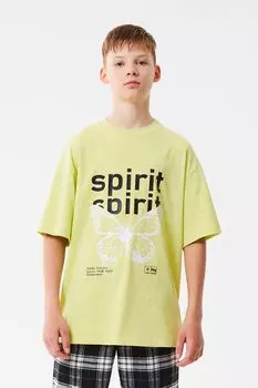 Футболка хлопковая с принтом SMENA