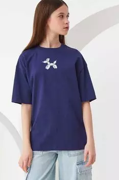 Футболка хлопковая с принтом Smena