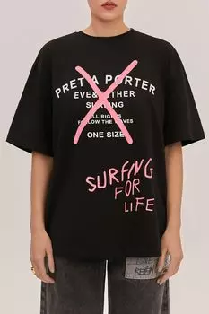 Футболка хлопковая с принтом Surfing For Life EVE&ESTHER