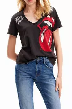 Футболка хлопковая с принтом The Rolling Stones Desigual