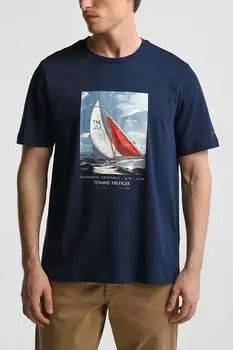 Футболка хлопковая с принтом Tommy Hilfiger
