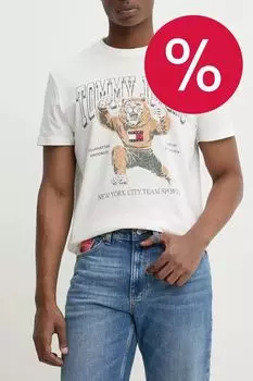 Футболка хлопковая с принтом Tommy Jeans