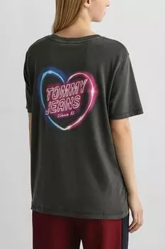 Футболка хлопковая с принтом Tommy Jeans