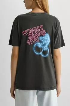 Футболка хлопковая с принтом Tommy Jeans