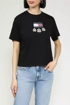 Футболка хлопковая с принтом Tommy Jeans