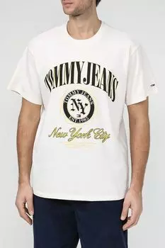 Футболка хлопковая с принтом Tommy Jeans