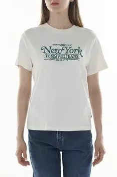 Футболка хлопковая с принтом Tommy Jeans