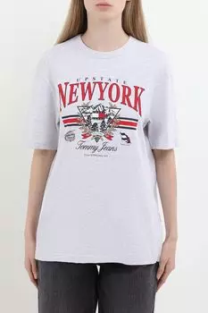 Футболка хлопковая с принтом Tommy Jeans