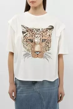 Футболка хлопковая с принтом TWINSET