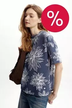 Футболка хлопковая с принтом VERY NEAT