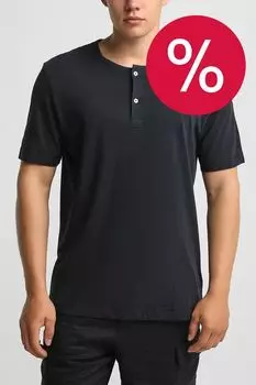 Футболка хлопковая с пуговицами Marc O'Polo