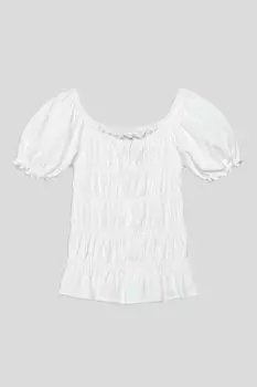 Футболка хлопковая с пышным рукавом эластичная OVS