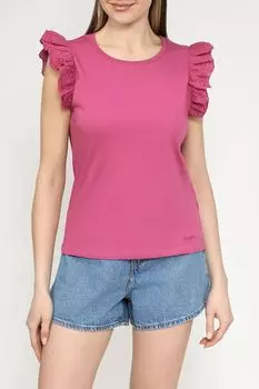 Футболка хлопковая с рюшами PEPE JEANS