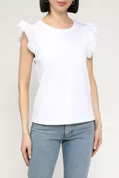 Футболка хлопковая с рюшами PEPE JEANS