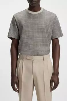 Футболка хлопковая с сетчатым рисунком BOSS