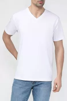 Футболка хлопковая с V-вырезом MARCO DI RADI