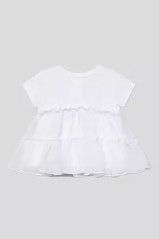 Футболка хлопковая с воланами из сетки Fagottino