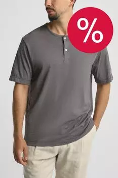 Футболка хлопковая с воротником на пуговицах Marc O'Polo