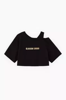 Футболка хлопковая с вырезом укороченная Bell Bimbo