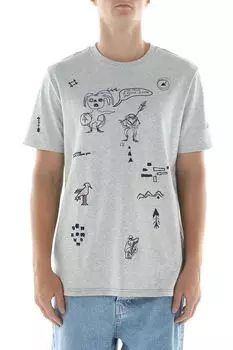 Футболка хлопковая с вышивкой рисунков и надписей Desigual