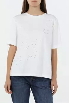 Футболка хлопковая со стразами Gerry Weber