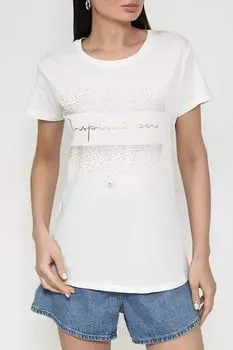 Футболка хлопковая со стразами Rinascimento