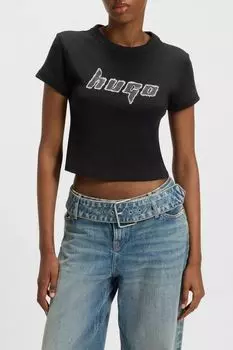 Футболка хлопковая укороченная HUGO