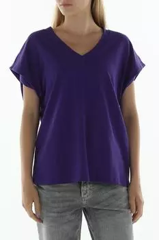 Футболка хлопковая V-вырезом Piombo