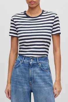 Футболка хлопковая в полоску BOSS