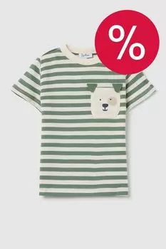 Футболка хлопковая в полоску с карманом Fagottino