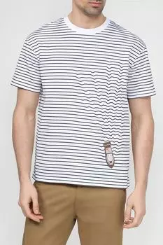 Футболка хлопковая в полоску с принтом D.Molina