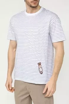 Футболка хлопковая в полоску с принтом D.Molina