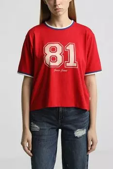 Футболка хлопковый с принтом Guess Jeans