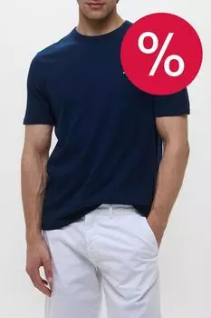 Футболка из хлопка и льна Tommy Hilfiger