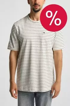 Футболка из хлопка и льна в полоску Tommy Hilfiger