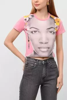 Футболка из хлопка с принтом Desigual