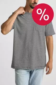 Футболка из льна и хлопка в мелкую полоску Tommy Hilfiger