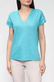 Футболка из льна с V-образным вырезом Cinque