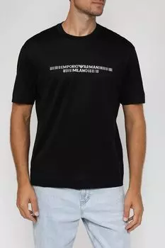 Футболка из смесового хлопка EMPORIO ARMANI