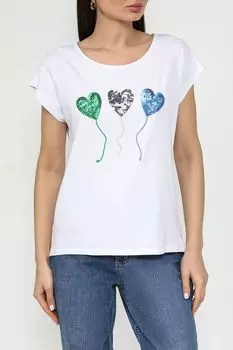 Футболка из смесового хлопка с пайетками More&More