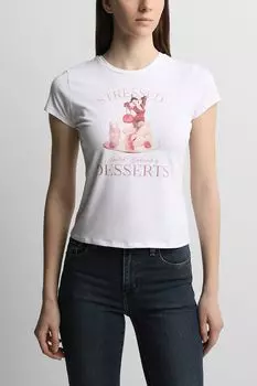 Футболка из смесового хлопка с принтом Guess